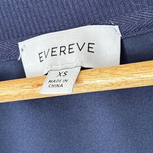 Evereve Vneck Minimalist Classic Navy Sweatshirt w/pocket Women's Size XS *L56 - Picture 5 of 16